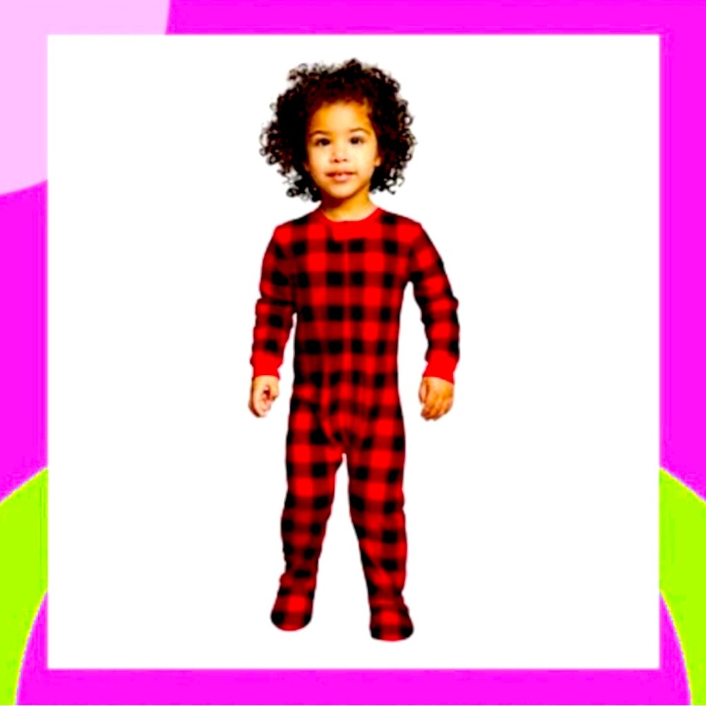 🆕Eddie Bauer Baby Sleepers in Buffalo Plaid! Comfy & Well Made! 12 MONTHS